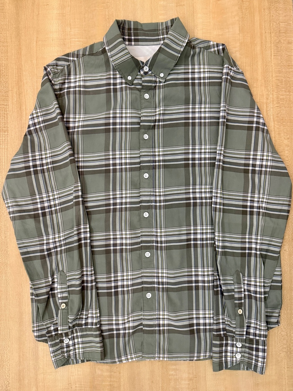 Industry Sage Green Plaid Button-Down Shirt